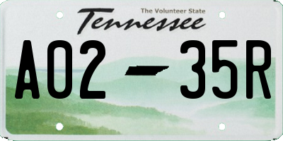 TN license plate A0235R