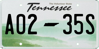 TN license plate A0235S