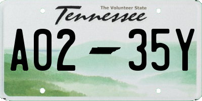 TN license plate A0235Y