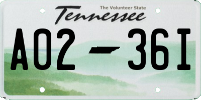 TN license plate A0236I