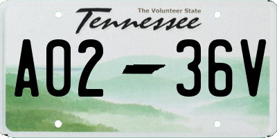 TN license plate A0236V