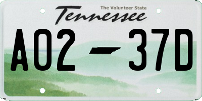 TN license plate A0237D