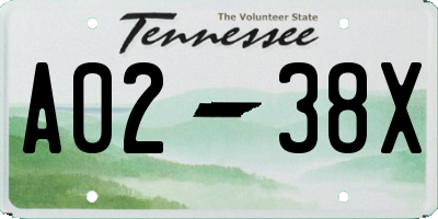 TN license plate A0238X