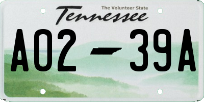 TN license plate A0239A