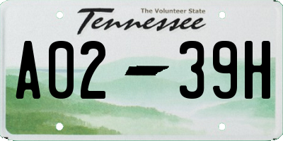 TN license plate A0239H