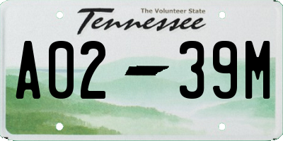 TN license plate A0239M