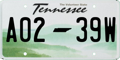 TN license plate A0239W