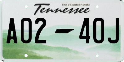 TN license plate A0240J