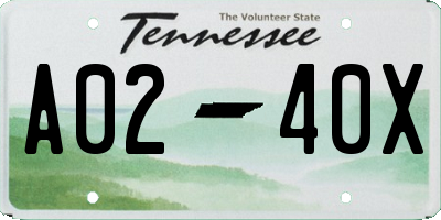 TN license plate A0240X