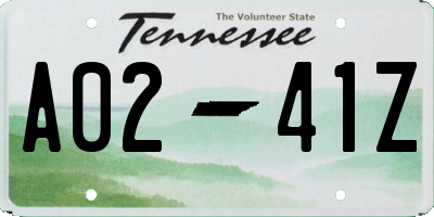 TN license plate A0241Z