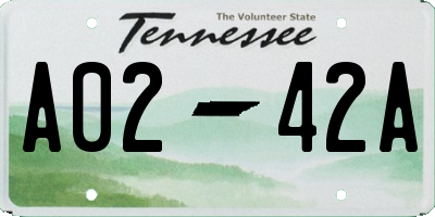 TN license plate A0242A