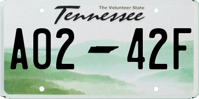 TN license plate A0242F