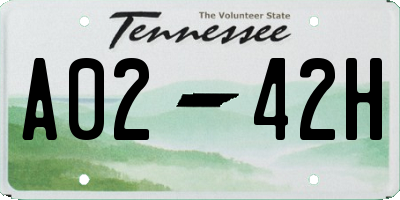 TN license plate A0242H