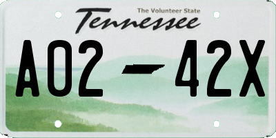 TN license plate A0242X