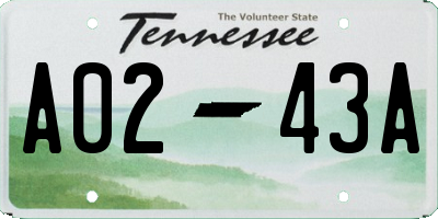 TN license plate A0243A