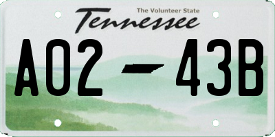 TN license plate A0243B