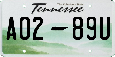 TN license plate A0289U