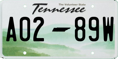 TN license plate A0289W