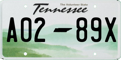 TN license plate A0289X