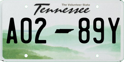 TN license plate A0289Y