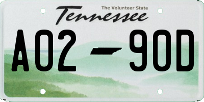 TN license plate A0290D