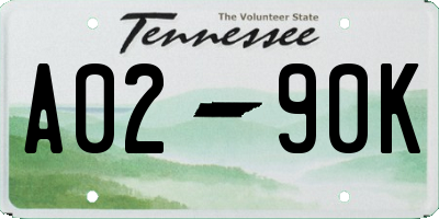 TN license plate A0290K