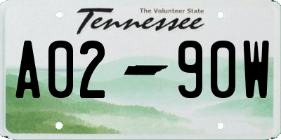 TN license plate A0290W