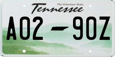 TN license plate A0290Z