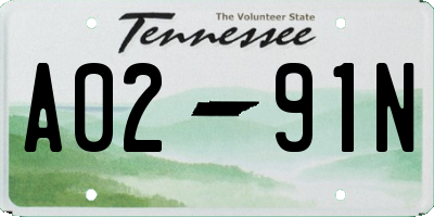 TN license plate A0291N
