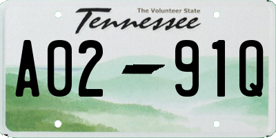 TN license plate A0291Q