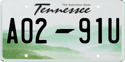 TN license plate A0291U