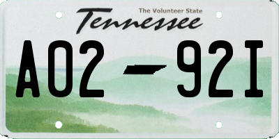TN license plate A0292I