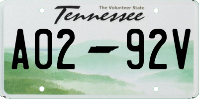 TN license plate A0292V