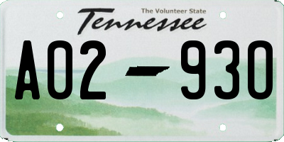 TN license plate A0293O