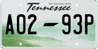 TN license plate A0293P