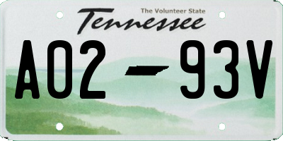 TN license plate A0293V
