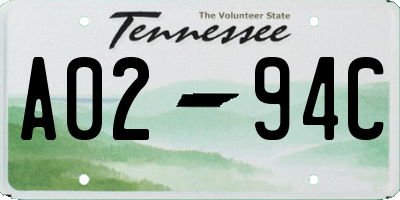TN license plate A0294C