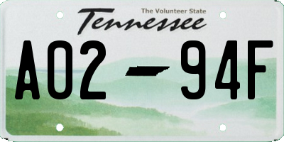 TN license plate A0294F