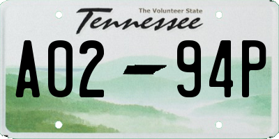 TN license plate A0294P