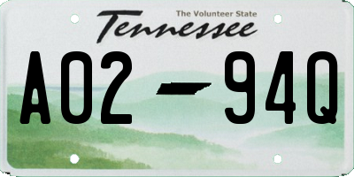 TN license plate A0294Q