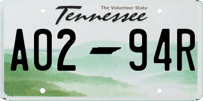 TN license plate A0294R