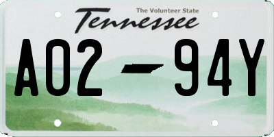TN license plate A0294Y