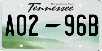 TN license plate A0296B