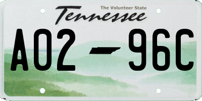 TN license plate A0296C
