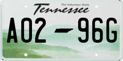 TN license plate A0296G