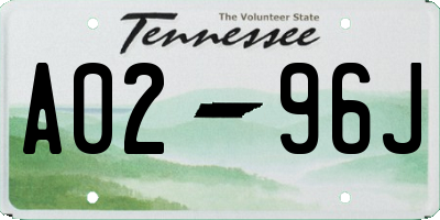 TN license plate A0296J