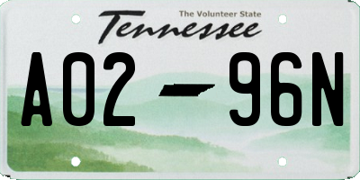TN license plate A0296N