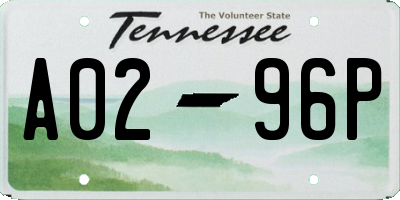 TN license plate A0296P