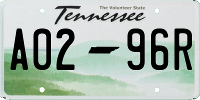TN license plate A0296R