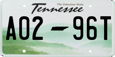 TN license plate A0296T